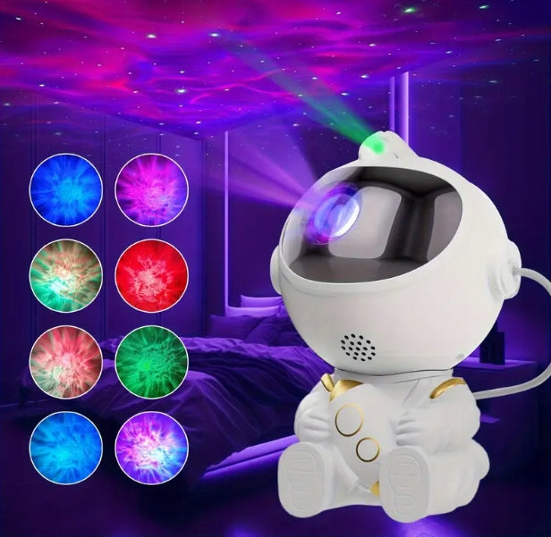 KosmicznyPunkt™ Projektor Gwiazd Astronauta z Efektem 360°, Regulacją Jasności i Trybem Laserowym | Zamień Pokój w Kosmiczne Planetarium!