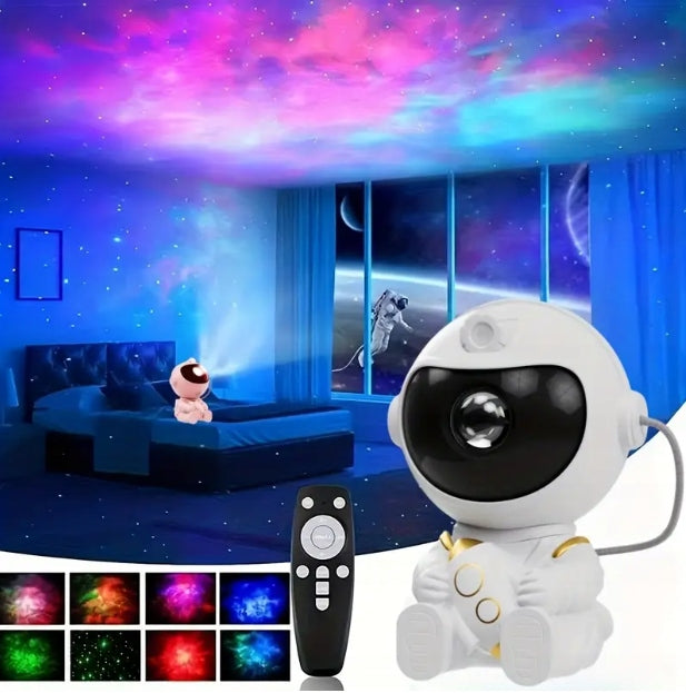 KosmicznyPunkt™ Projektor Gwiazd Astronauta z Efektem 360°, Regulacją Jasności i Trybem Laserowym | Zamień Pokój w Kosmiczne Planetarium!
